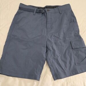 Gerry Adventure Cargo Shorts Mens 32 Slate Gray Integrated Belt Hiking Utility